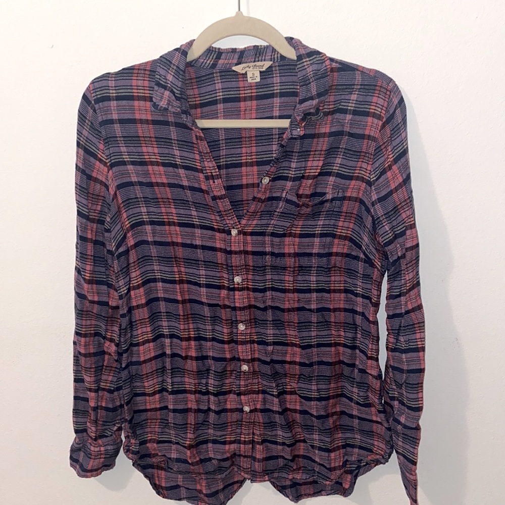 Lucky Brand Plaid Flannel Button Down Size S